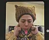 G-Dragon listening to his music with music candy [SCREEN CAPTURE]