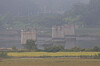 Thick fog blankets the area around the Imjin River Bridge in Paju, Gyeonggi on Oct. 1. [YONHAP]