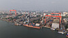 A view of Cochin Shipyard in India. HD Hyundai Heavy Industries announced Nov. 11 that it had signed a memorandum of understanding with Cochin Shipyard, India’s largest state-owned shipbuilder, to cooperate on the Indian Navy’s landing platform dock program. [HD HYUNDAI HEAVY INDUSTRIES]