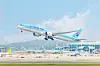 A Korean Air Boeing 787-10 takes off from an airfield. [KOREAN AIR]