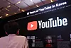 A person looks at the YouTube logo at the Google For Korea 2023 event held in Jung District, central Seoul, in 2023. [YONHAP]