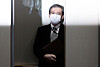 Taisuke Mibae, the deputy chief of mission at the Japanese Embassy in Seoul, is seen at the Ministry of Foreign Affairs in Seoul on Feb. 22 after he was summoned by the Korean government to protest Japan's renewed territorial claim over Dokdo. [NEWS1]