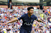 Tottenham Hotspur's Son Heung-min celebrates after scoring his side's fourth goal during a Premier League match against Burnley at Turf Moor in Burnley, England on Saturday. [AP/YONHAP]