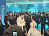 Actor Byeon Woo-seok, left, speaks with singer-turned-actor Hyeri during a welcome reception ahead of the 61st Baeksang Arts Awards held at Coex in Gangnam District, southern Seoul, on May 5. [SHIN HA-NEE]