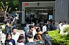People line up at an SK Telecom retail store in Seoul on April 28, waiting for their turn to replace their USIM cards, as SK Telecom begins offering a free USIM replacement service after the theft of subscriber information. [YONHAP]