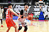 Suwon KT Sonicboom power forward Park Jun-young, right, in action during an East Asia Super League game against the Hiroshima Dragonflies at Suwon KT Sonicboom Arena in Suwon, Gyeonggi on Wednesday. [EASL]