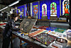 Stained glass artist Choi Wook-mi, the head of Peniel Sculpture Art Research Institute, adds the finishing touches to her work at the institute in Anseong, Gyeonggi. [PARK SANG-MOON]