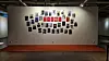 International students at the Korea National University of Arts that were recipients of the AMA+ scholarship hang graduation photographs inside the school in Seongbuk District, central Seoul, on Feb. 5. [KOREA NATIONAL UNIVERSITY OF ARTS]