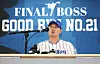 The retiring Samsung Lions pitcher Oh Seung-hwan speaks at a press conference prior to a KBO regular-season game at Daegu Samsung Lions Park in Daegu on Sept. 30. [YONHAP]