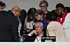Andre Correa do Lago, COP30 president, sits as Simon Stiell, United Nations climate chief, left, speaks with other UN officials during a plenary session at the COP30 UN Climate Summit on Nov. 22 in Belem, Brazil. [AP/YONHAP]
