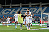 The Pohang Steelers celebrate a goal by Jeong Jae-hee during a K League 1 match against Gangwon FC at Chuncheon Songam Sports Town in Chuncheon, Gangwon on Wednesday. [POHANG STEELERS]