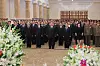 This photo, carried by North Korea's official Korean Central News Agency on July 8, shows the North's leader Kim Jong-un, center front, visiting the Kumsusan Palace of the Sun to pay tribute to late state founder Kim Il-sung to mark the 31st anniversary of his death. [NEWS1]