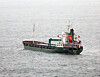 A 3,000-ton ship, Deyi, is forced to dock in waters off Gamcheon Port in the southeastern city of Busan on Wednesday. [YONHAP]