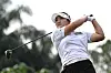 Ryu Hae-ran watches her shot after teeing off on the second hole during the Maybank Championship at the Kuala Lumpur Golf and Country Club in Kuala Lumpur, Malaysia, on Saturday. [AFP/YONHAP]