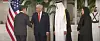 Shinsegae Group Chairman Chung Yong-jin shakes hands with U.S. President Donald Trump at a state banquet hosted by Emir of Qatar Tamim bin Hamad Al Thani in Doha on May 14 as seen in this still of Forbes video. [SCREEN CAPTURE]