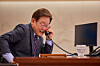 President Lee Jae-myung speaks by phone with Australian Prime Minister Anthony Albanese at the presidential office in Seoul on June 12. [PRESIDENTIAL OFFICE]