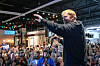 Senate candidate Graham Platner acknowledges the large crowd that attended Platner's town hall, Sept. 25, at Bunker Brewing in Portland, Maine. [AP/YONHAP]