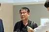 Kim Ki-soo, chief human resources officer of LG Energy Solution, speaks to reporters at Incheon International Airport on Sept. 7 before departing for the United States. [NEWS1]