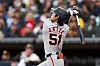 Lee Jung-hoo of the San Francisco Giants hits a solo home run in the eighth inning during a game against the San Diego Padres at Petco Park in San Diego on March 30. [AFP/YONHAP]