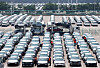 Export-bound cars are lined up at Pyeongtaek Port in Gyeonggi on July 7. [NEWS1]