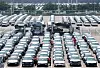 Export-bound cars are lined up at Pyeongtaek Port in Gyeonggi on July 7. [NEWS1]