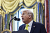 U.S. President Donald Trump delivers remarks during a press conference in the Oval Office of the White House in Washington Oct. 15. [EPA/YONHAP]
