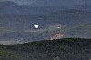 This file photo, taken from an observation tower in Paju, Gyeonggi, shows trash-carrying balloons rising from the North Korean border county of Kaepung, North Hwanghae Province, toward the South on the morning of Sept. 5. [YONHAP]