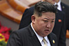 North Korean leader Kim Jong-un arrives at a military parade to commemorate the 80th anniversary of the end of World War II held in front of Tiananmen Gate in Beijing, China, Sept. 3. [AP/YONHAP]