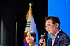President Lee Jae Myung speaks at a youth forum held in Mapo District, western Seoul, on Sept. 19 in this photo provided by the presidential office. [JOINT PRESS CORPS]
