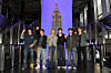 From left, Anton, Sohee, Wonbin, Eunseok, Shotaro and Sungchan of Riize pose inside the Empire State Building on Oct. 29 in New York City. [GETTY IMAGES/YONHAP]
