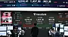 Korea's stock indexes are shown on a screen in Hana Bank's trading room in central Seoul on Oct. 28. [NEWS1]