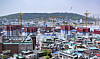 A construction site in Suwon, Gyeonggi, on Thursday. Korea's economy grew 1.3 percent in the January-March period from a quarter earlier driven by construction investment and private consumption, according to the Bank of Korea's advance estimates. [NEWS1]