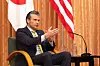 U.S. Secretary of Defense Pete Hegseth gives his opening speech at the beginning of his meeting with Japanese Prime Minister Shigeru Ishiba at the prime minister's office in Tokyo on March 30. [AP/YONHAP]