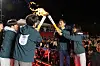 The Olympic flame is passed from one torch to the next during a ceremony to mark the start of the 2024 Gangwon Youth Olympics torch relay at Seoul Plaza in central Seoul on Wednesday. [GANGWON YOUTH OLYMPICS ORGANIZING COMMITTEE]