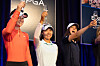 Korea's Kang Min-ji, center, raises a glass during the LPGA card ceremony after the final round of The Epson Tour Championship at LPGA International in Daytona Beach, Florida on Sunday. [AFP/YONHAP]