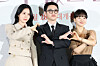 Actors of 'Secret: Untold Melody' pose for photos during a press conference held on Jan. 14 at Megabox COEX in Gangnam District, southern Seoul. From left: Shin Ye-eun, Doh Kyung-soo and Won Jin-a [NEWS1]