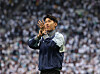 Son Heung-Min of Tottenham applauds fans during a lap of honour after the Premier League match between Tottenham Hotspur and Brighton & Hove Albion in London on May 29. [EPA/YONHAP]