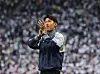 Son Heung-Min of Tottenham applauds fans during a lap of honour after the Premier League match between Tottenham Hotspur and Brighton & Hove Albion in London on May 29. [EPA/YONHAP]