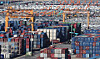 Containers are stacked at Pyeongtaek Port in Pyeongtaek, Gyeonggi, on Nov. 14. [YONHAP]