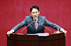 Jang Dong-hyuk, leader of the main opposition People Power Party (PPP), speaks during a plenary session at the National Assembly on Dec. 23, in protest of the Democratic Party's (DP) bill to establish a special tribunal for insurrection cases linked to former President Yoon Suk Yeol's failed martial law bid. [YONHAP]