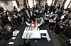Election commission officials demonstrate a ballot separation machine during a mock voting and ballot-counting session for the 21st presidential election at the National Election Commission in Gwacheon, Gyeonggi, on the afternoon of April 10. [JOINT PRESS CORPS]