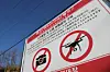 A warning sign informs visitors that the area is a no-drone zone in a border area of Paju, Gyeonggi, on Jan. 11 as North Korea claims that South Korean drones infiltrated its territory. [YONHAP]