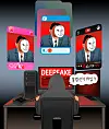This stock image shows a person generating deepfake photos and videos using AI technology. [GETTY]