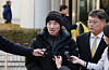 Lee Rae-jin, the elder brother of a South Korean fisheries official shot to death by North Korean soldiers in 2020, speaks to reporters ahead of a trial of former top security officials charged with allegedly covering up the official's death at the Seoul Central District Court in southern Seoul on Dec. 26. [YONHAP]