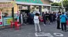 People line up outside a barbecue restaurant in Gwangmyeong, Gyeonggi, which is being used as a polling station on the morning of June 3, the day of the 21st presidential election. [NEWS1]