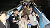 Passengers from the Queen Jenuvia II ferry being brought to safety at the Korea Coast Guard pier in Mokpo, South Jeolla, on Nov. 19. [YONHAP]