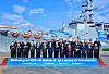 Officials from HD Hyundai Heavy Industries, the Korean Navy, government bodies and foreign delegations attend a ceremony commemorating the successful delivery of an 8,200-ton Aegis destroyer at the shipbuilder's Ulsan headquarters on Wednesday. [HD HYUNDAI HEAVY INDUSTRIES]