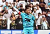 Santos' Neymar reacts to a red card in June 1. [REUTERS/YONHAP]