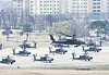 U.S. Forces Korea (USFK) helicopters are seen at Camp Humphreys in Pyeongtaek, Gyeonggi, on April 9. [YONHAP]