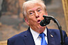 U.S. President Donald Trump speaks about autism in the Roosevelt Room of the White House in Washington, D.C., on Sept. 22. [AFP/YONHAP]